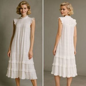 Sunday in Brooklyn Anthropologie Tiered Midi Dress XL Cottage Prairie Cowgirl